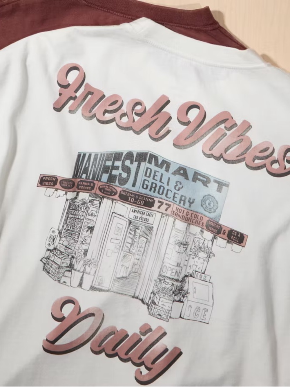 American Eagle x Tru Kolors Fresh Vibes Daily Graphic Tee - White